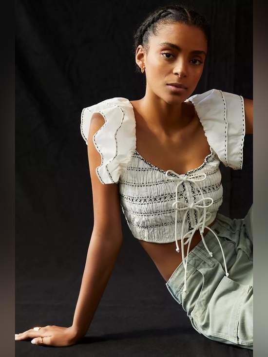 Anthropologie Tops - Anthropologie Smocked Pullover